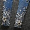 Luxury Beaded Embroidered Flares Diamond Skinny Denim Jeans Mssza