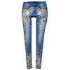 Luxury Beaded Embroidered Flares Diamond Skinny Denim Jeans Mssza