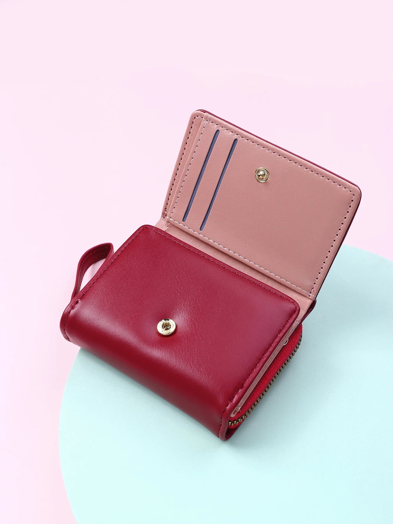 Luxury Brand Card Holder With Coin Purse PU Leather Hasp Mini Clutch Short Small Wallet Mssza