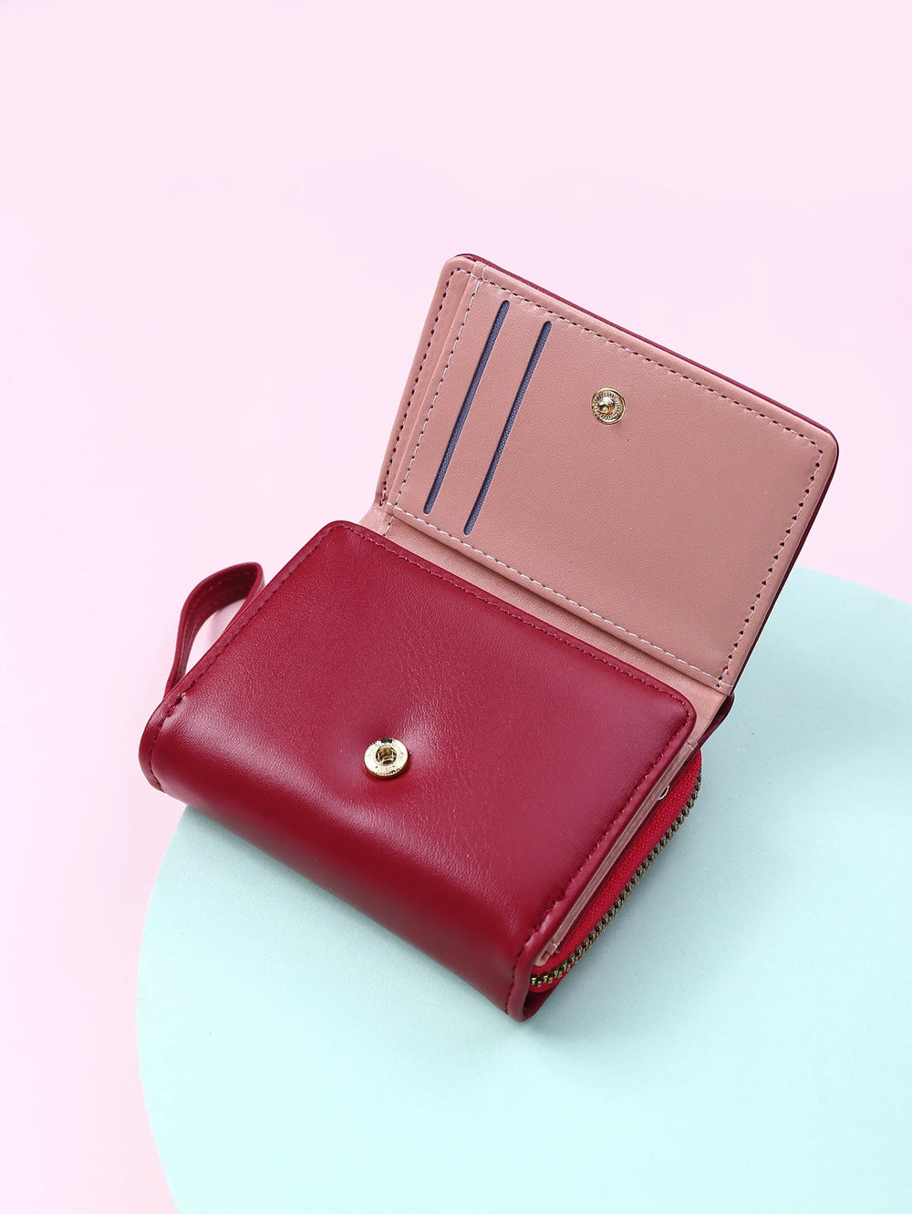 Luxury Brand Card Holder With Coin Purse PU Leather Hasp Mini Clutch Short Small Wallet Mssza