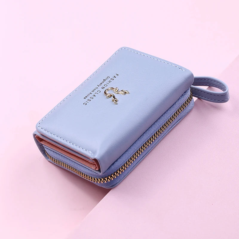 Luxury Brand Card Holder With Coin Purse PU Leather Hasp Mini Clutch Short Small Wallet Mssza