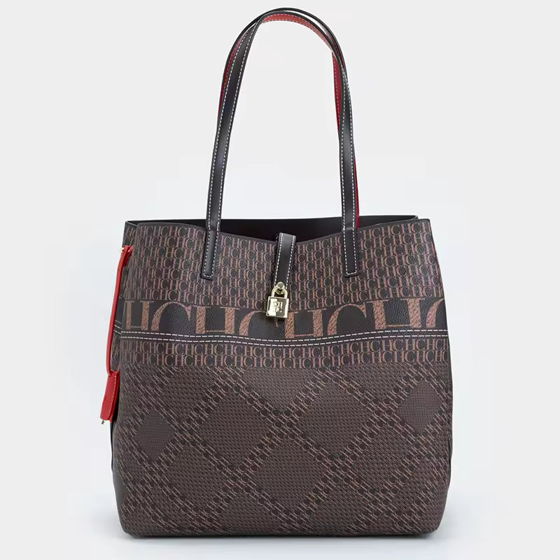 Luxury Brand Design Letter Print Diamond Pattern with Lock Bucket Tote Handbags Mssza