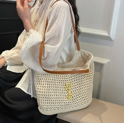 Luxury Brand Design High-quality Straw Woven Vacation Tote Bag Single-Shoulder Bag Mssza