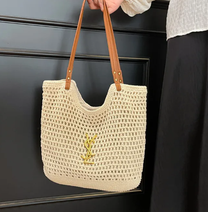 Luxury Brand Design High-quality Straw Woven Vacation Tote Bag Single-Shoulder Bag Mssza