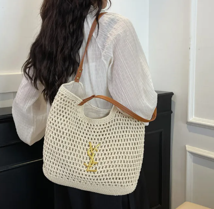 Luxury Brand Design High-quality Straw Woven Vacation Tote Bag Single-Shoulder Bag Mssza
