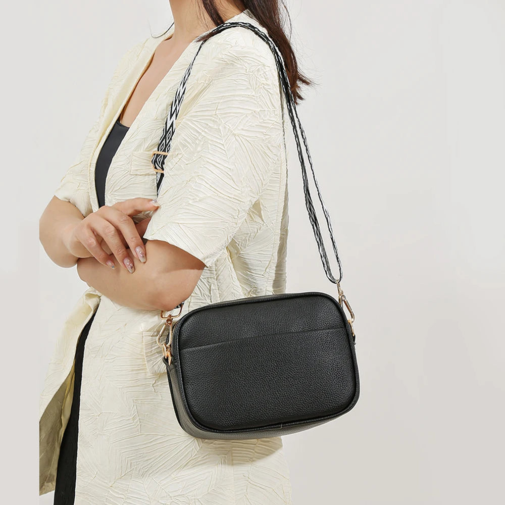 Luxury Brand Leather Designer Solid Color Versatile Messenger Shoulder Tote Bags Mssza