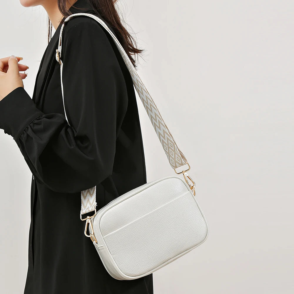 Luxury Brand Leather Designer Solid Color Versatile Messenger Shoulder Tote Bags Mssza