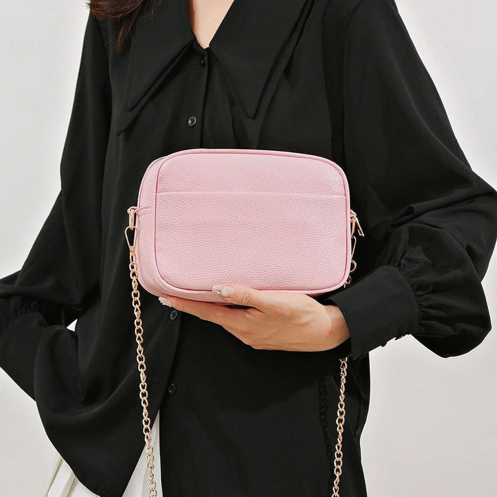 Luxury Brand Leather Designer Solid Color Versatile Messenger Shoulder Tote Bags Mssza