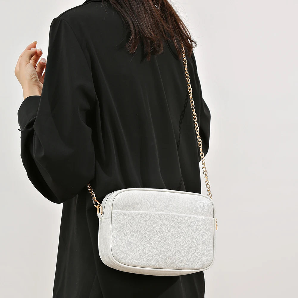 Luxury Brand Leather Designer Solid Color Versatile Messenger Shoulder Tote Bags Mssza