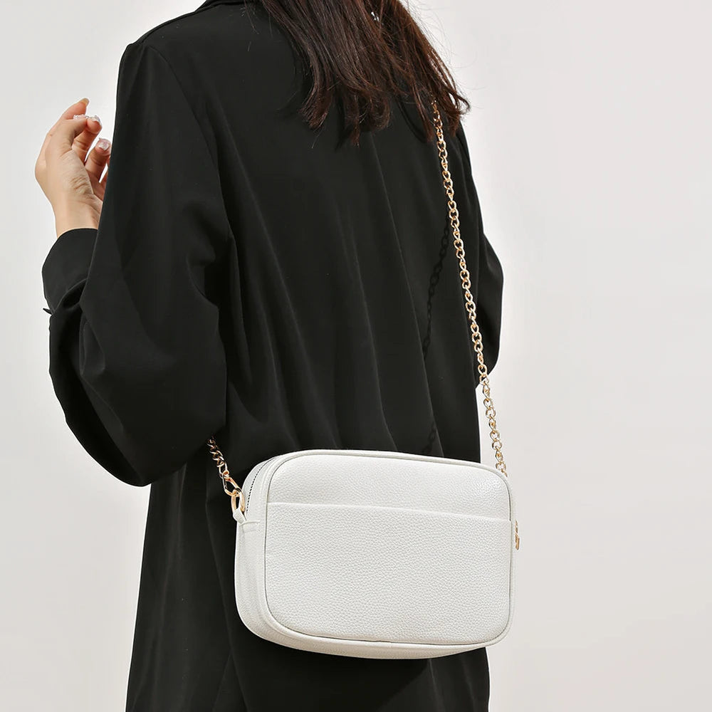 Luxury Brand Leather Designer Solid Color Versatile Messenger Shoulder Tote Bags Mssza