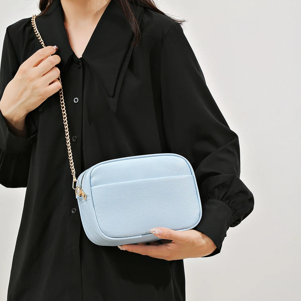 Luxury Brand Leather Designer Solid Color Versatile Messenger Shoulder Tote Bags Mssza