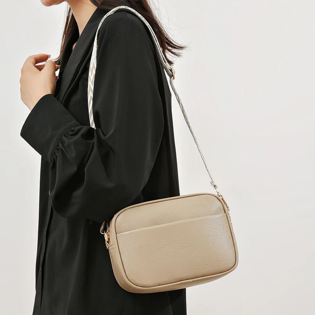 Luxury Brand Leather Designer Solid Color Versatile Messenger Shoulder Tote Bags Mssza