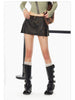 Luxury Cool Distressed Brown Pu Leather Shorts Low Waist Short Mini Skirt Mssza