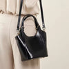 Luxury Cowhide Genuine Leather Bucket Tote Shoulder Small Handbags Mssza