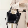 Luxury Cowhide Genuine Leather Bucket Tote Shoulder Small Handbags Mssza