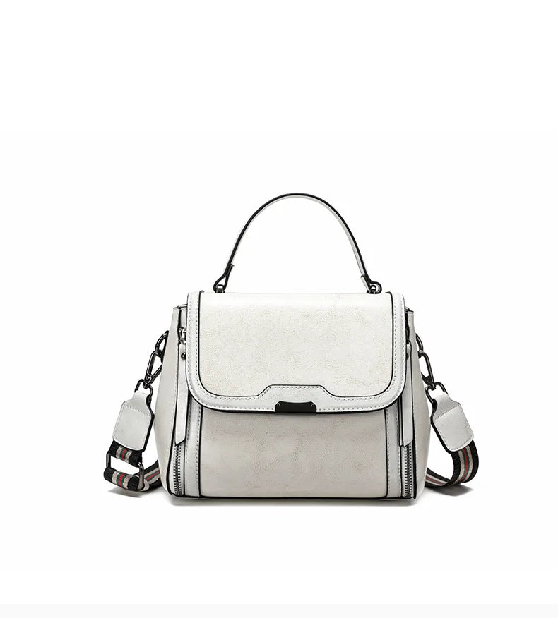 Luxury Cowhide Genuine Leather High Quality Vintage Shoulder Crossbody Tote Bag Mssza