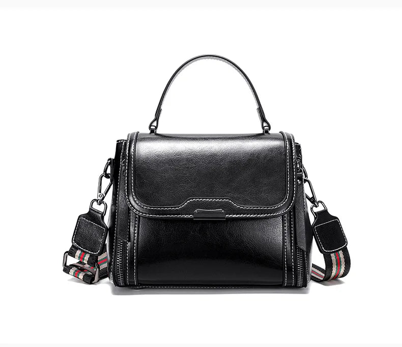 Luxury Cowhide Genuine Leather High Quality Vintage Shoulder Crossbody Tote Bag Mssza