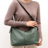 Luxury Cowhide Large Casual Shoulder Purse Wide Strap Hobos Handbag Mssza