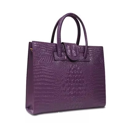 Luxury Crocodile Pattern Zipper Leather OL Handbags Mssza