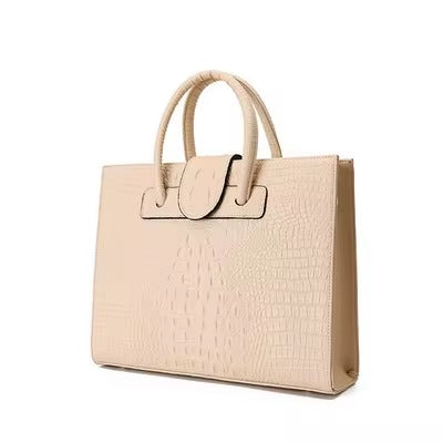 Luxury Crocodile Pattern Zipper Leather OL Handbags Mssza