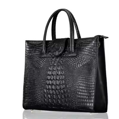 Luxury Crocodile Pattern Zipper Leather OL Handbags Mssza