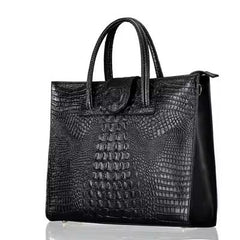 Luxury Crocodile Pattern Zipper Leather OL Handbags Mssza