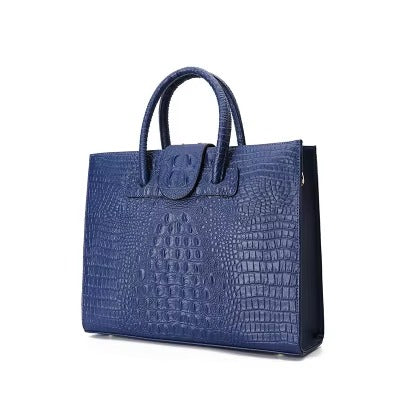 Luxury Crocodile Pattern Zipper Leather OL Handbags Mssza