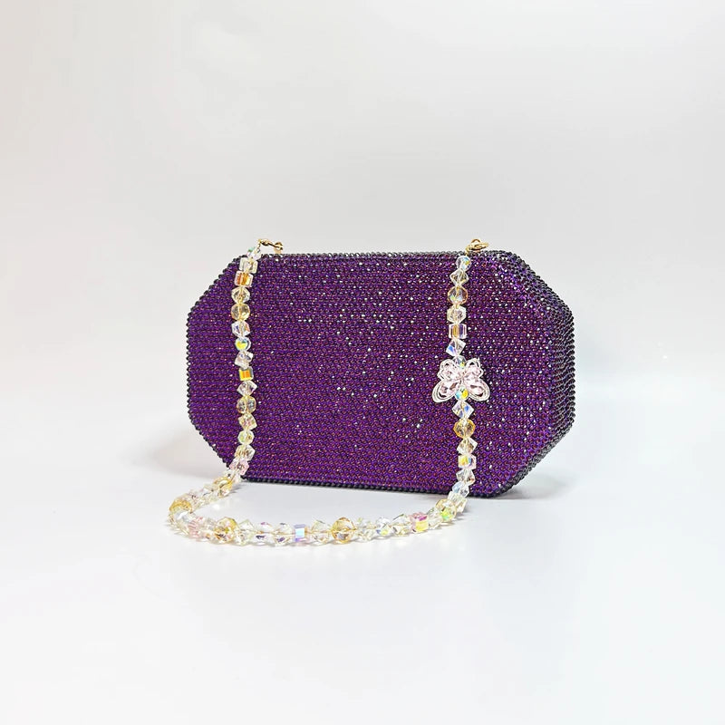Luxury Crystal Chain Rhinestone Butterfly Chain Wedding Party Christmas Clutch Evening Bag Handbag Mssza