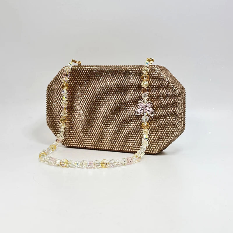 Luxury Crystal Chain Rhinestone Butterfly Chain Wedding Party Christmas Clutch Evening Bag Handbag Mssza