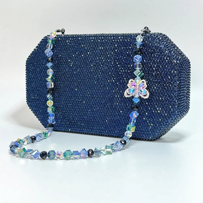 Luxury Crystal Chain Rhinestone Butterfly Chain Wedding Party Christmas Clutch Evening Bag Handbag Mssza