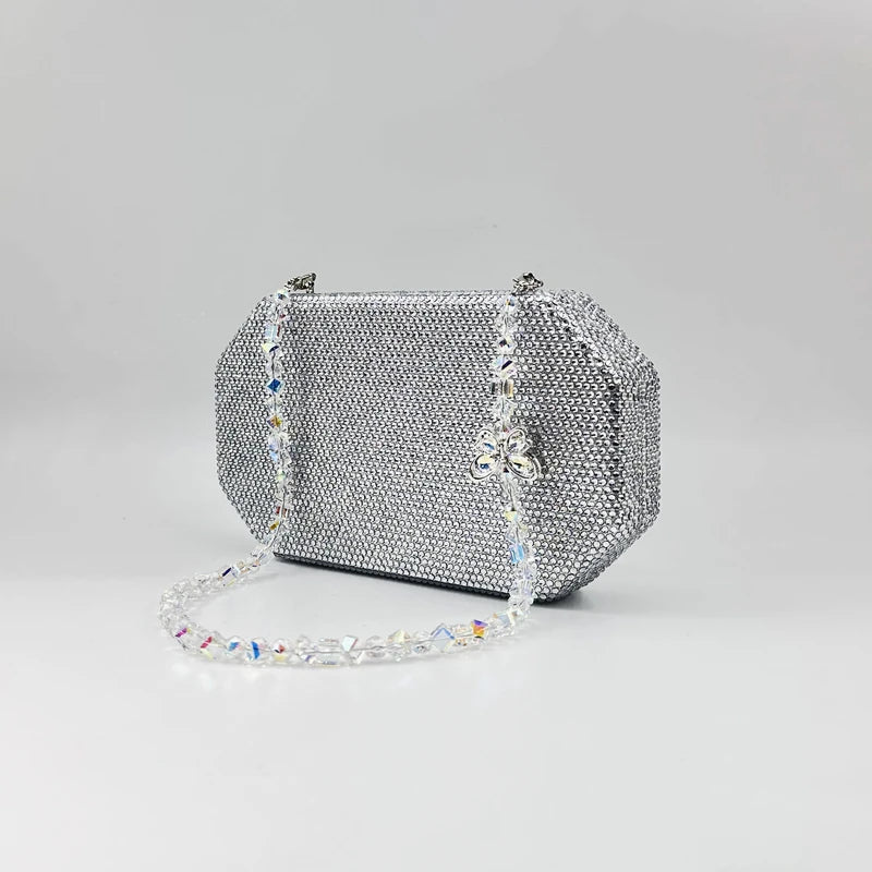 Luxury Crystal Chain Rhinestone Butterfly Chain Wedding Party Christmas Clutch Evening Bag Handbag Mssza