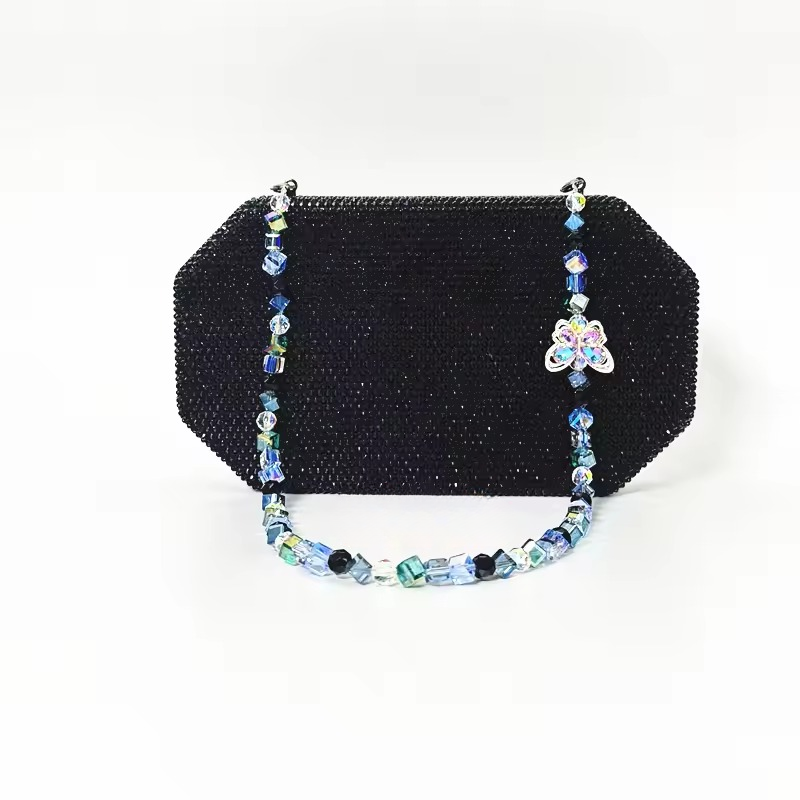 Luxury Crystal Chain Rhinestone Butterfly Chain Wedding Party Christmas Clutch Evening Bag Handbag Mssza