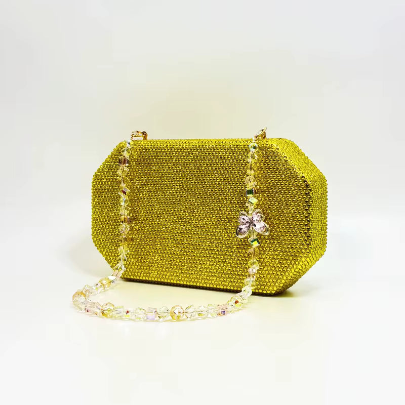 Luxury Crystal Rhinestone Butterfly Chain Wedding Party Christmas Clutch Evening Bag Mssza
