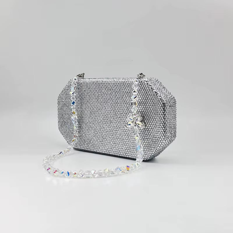 Luxury Crystal Rhinestone Butterfly Chain Wedding Party Christmas Clutch Evening Bag Mssza