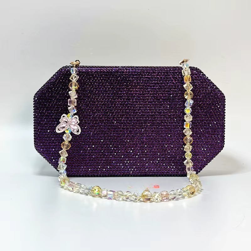 Luxury Crystal Rhinestone Butterfly Chain Wedding Party Christmas Clutch Evening Bag Mssza