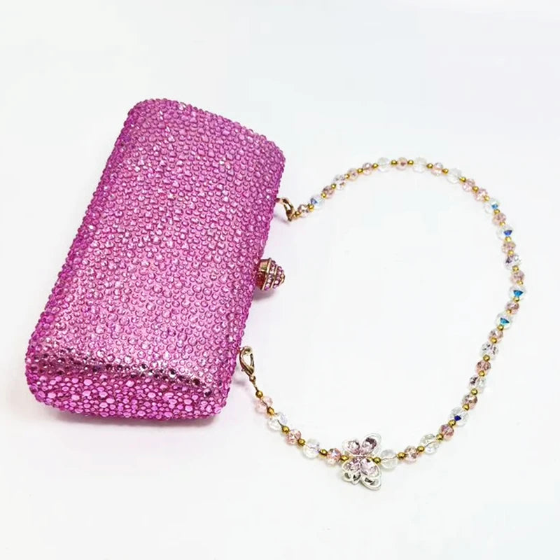 Luxury Crystal Rhinestone Butterfly Chain Wedding Party Wallet Clutch Evening Bag Mssza