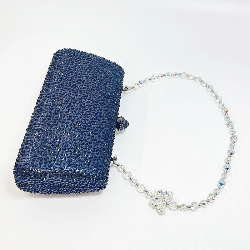 Luxury Crystal Rhinestone Butterfly Chain Wedding Party Wallet Clutch Evening Bag Mssza