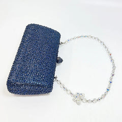 Luxury Crystal Rhinestone Butterfly Chain Wedding Party Wallet Clutch Evening Bag Mssza