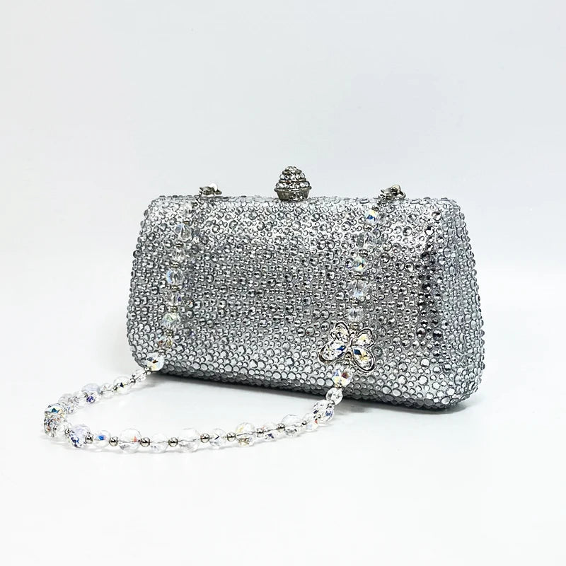 Luxury Crystal Rhinestone Butterfly Chain Wedding Party Wallet Clutch Evening Bag Mssza