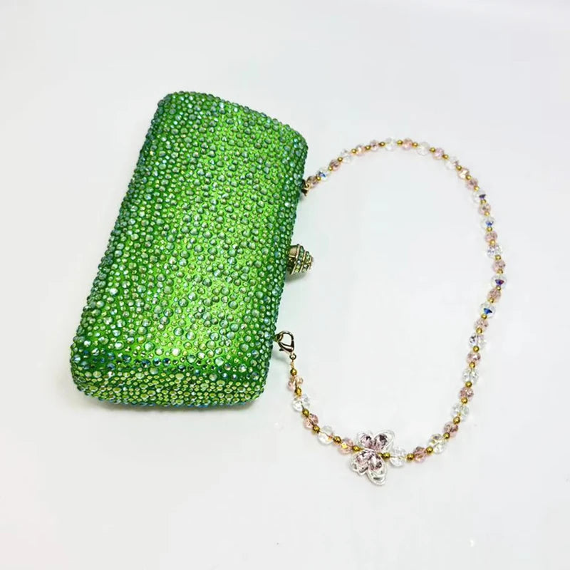 Luxury Crystal Rhinestone Butterfly Chain Wedding Party Wallet Clutch Evening Bag Mssza