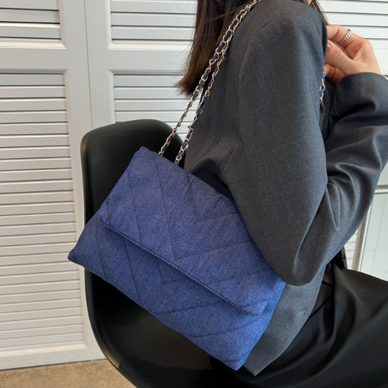 Luxury Denim Large Capacity Work Study Street Briefcase Tote Messenger Shoulder Bag Mssza