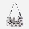 Luxury Design Faux Fur Leopard Print Fluffy Top Handle Chain Shoulder Clutch Bag Mssza