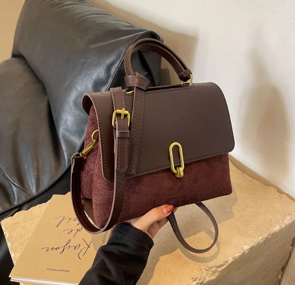 Luxury Design Patchwork Cover Closure Office Trendy  Shoulder Crossbody Bag Mssza