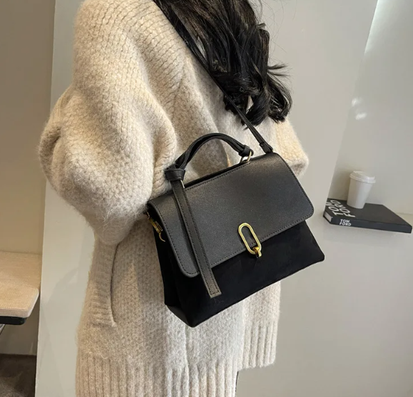 Luxury Design Patchwork Cover Closure Office Trendy  Shoulder Crossbody Bag Mssza