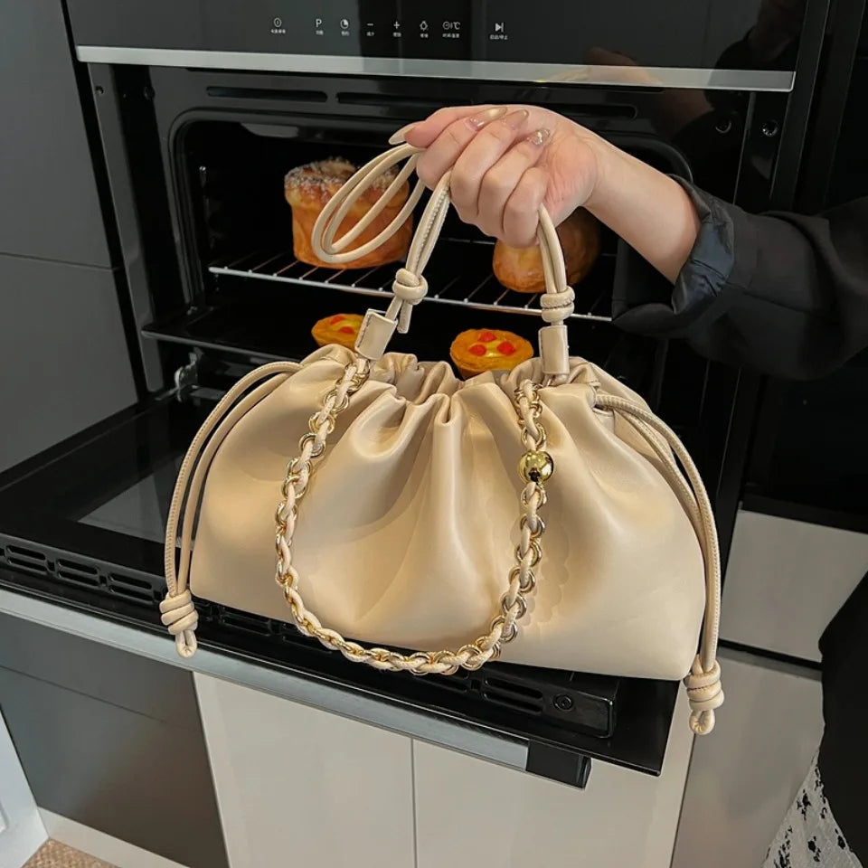 Luxury Design Soft PU Leather Dumpling Party Cloud Hobo Shoulder Crossbody Bag Mssza