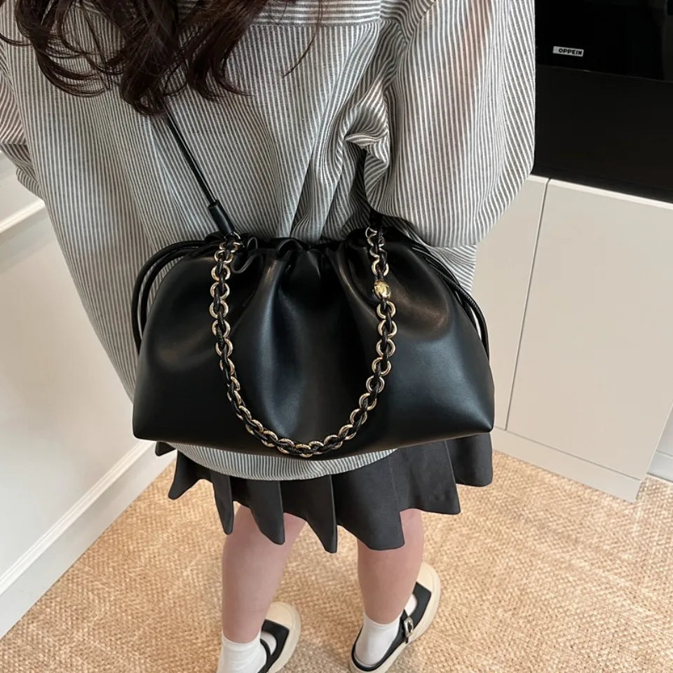 Luxury Design Soft PU Leather Dumpling Party Cloud Hobo Shoulder Crossbody Bag Mssza