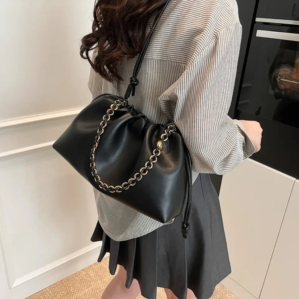 Luxury Design Soft PU Leather Dumpling Party Cloud Hobo Shoulder Crossbody Bag Mssza