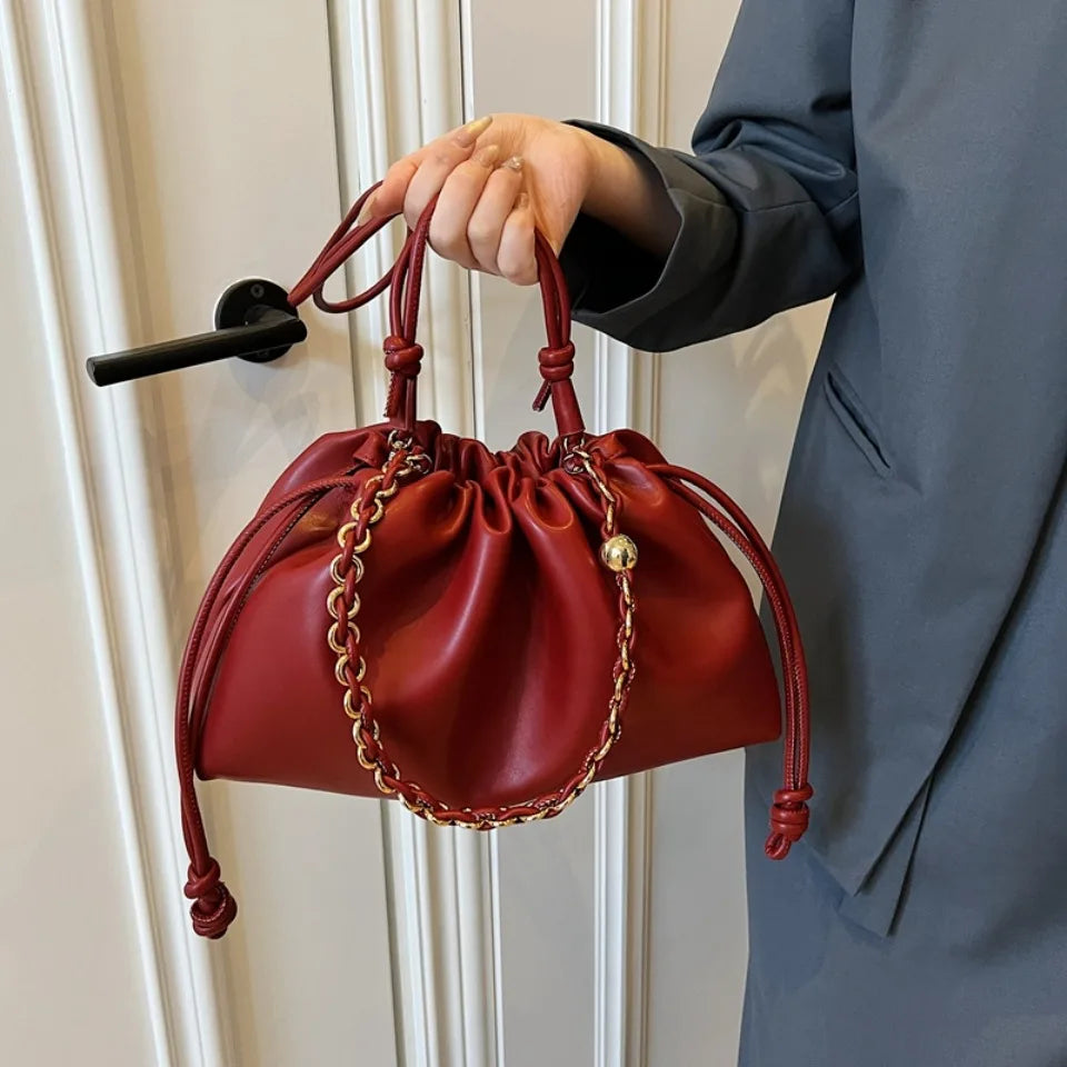 Luxury Design Soft PU Leather Dumpling Party Cloud Hobo Shoulder Crossbody Bag Mssza
