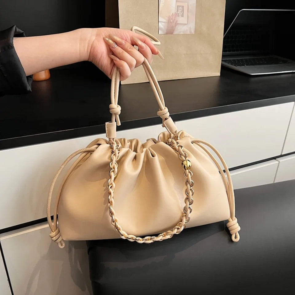 Luxury Design Soft PU Leather Dumpling Party Cloud Hobo Shoulder Crossbody Bag Mssza