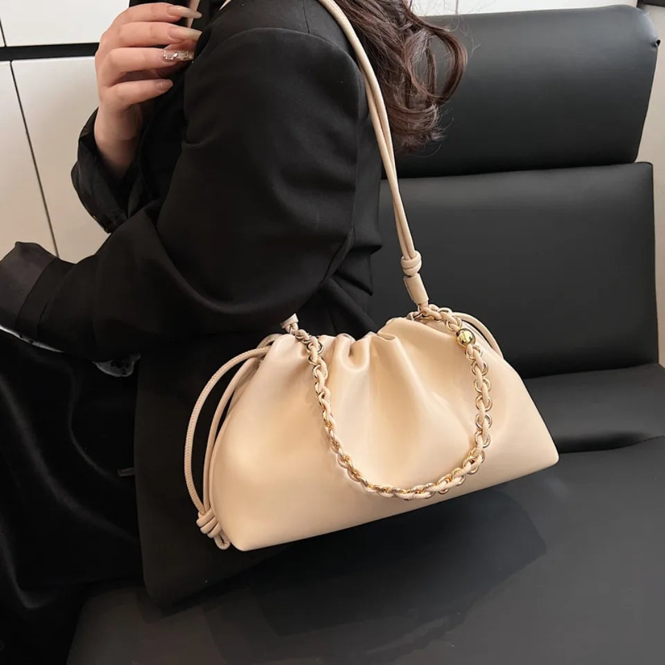 Luxury Design Soft PU Leather Dumpling Party Cloud Hobo Shoulder Crossbody Bag Mssza